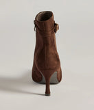 Of-The-Moment Stiletto Ankle Booties, a trendy brown addition to women's going-out outfits, is ideal for Christmas party outfits, chic NYE attire, or winter night-out looks that keep you on-trend!