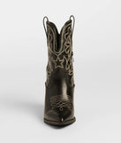 The Saddled Up Western Embroidered Cowboy Boots in black brings edge and energy to your vibe, ready to elevate any festival look or concert outfit.