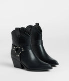 The New Frontier Western O-Ring Booties in black brings edge and energy to your vibe, ready to elevate any festival look or concert outfit.