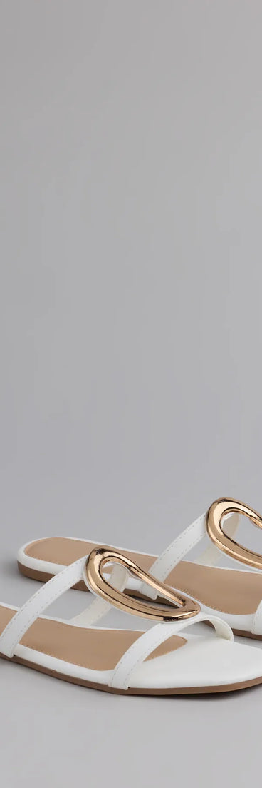 Chic And Sleek Square Strappy Flat Sandals