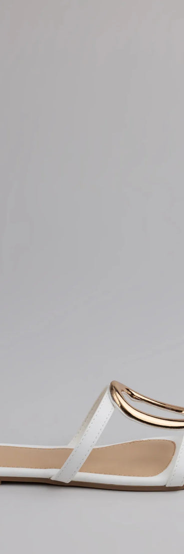 Chic And Sleek Square Strappy Flat Sandals