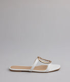 Elevate warm-weather looks with Chic And Sleek Square Strappy Flat Sandals in white, a pair of trendy sandals bringing chic, modern flair to every step.