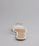 Elevate warm-weather looks with Chic And Sleek Square Strappy Flat Sandals in white, a pair of trendy sandals bringing chic, modern flair to every step.