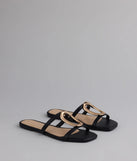 Chic And Sleek Square Strappy Flat Sandals
