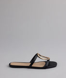 Chic And Sleek Square Strappy Flat Sandals