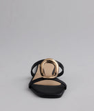 Chic And Sleek Square Strappy Flat Sandals