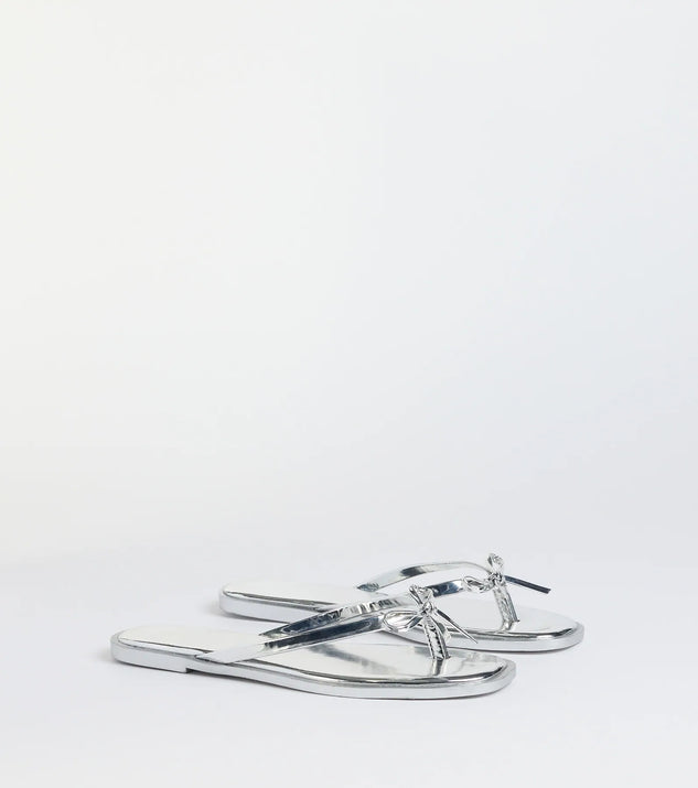 Dainty Looks Bow Thong Sandals
