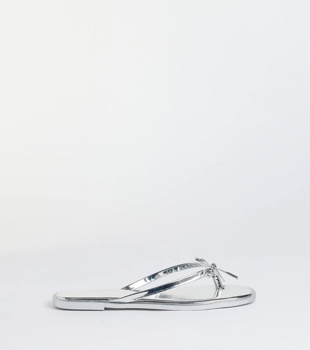 Dainty Looks Bow Thong Sandals