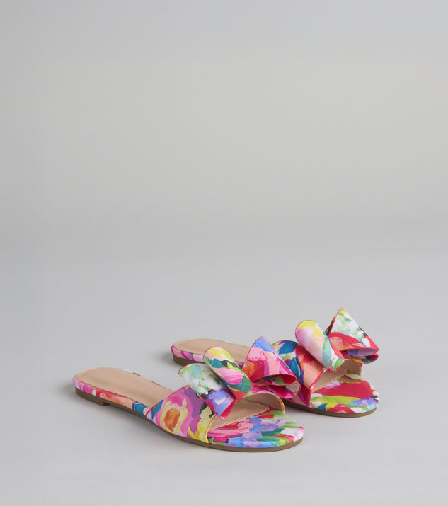 Shop Windsor Bow And Tell Floral Slide Sandals Online – Trendy & Affordable Fashion
