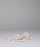 Pop Of Luxe Sparkle Faux Pearl Rhinestone Sandals