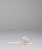 Pop Of Luxe Sparkle Faux Pearl Rhinestone Sandals