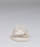 Pop Of Luxe Sparkle Faux Pearl Rhinestone Sandals