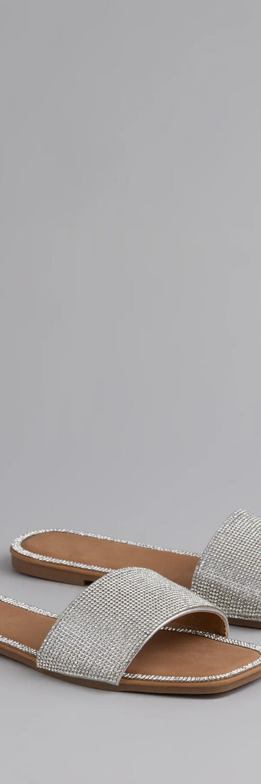 Dazzle Me Rhinestone Square Toe Sandals