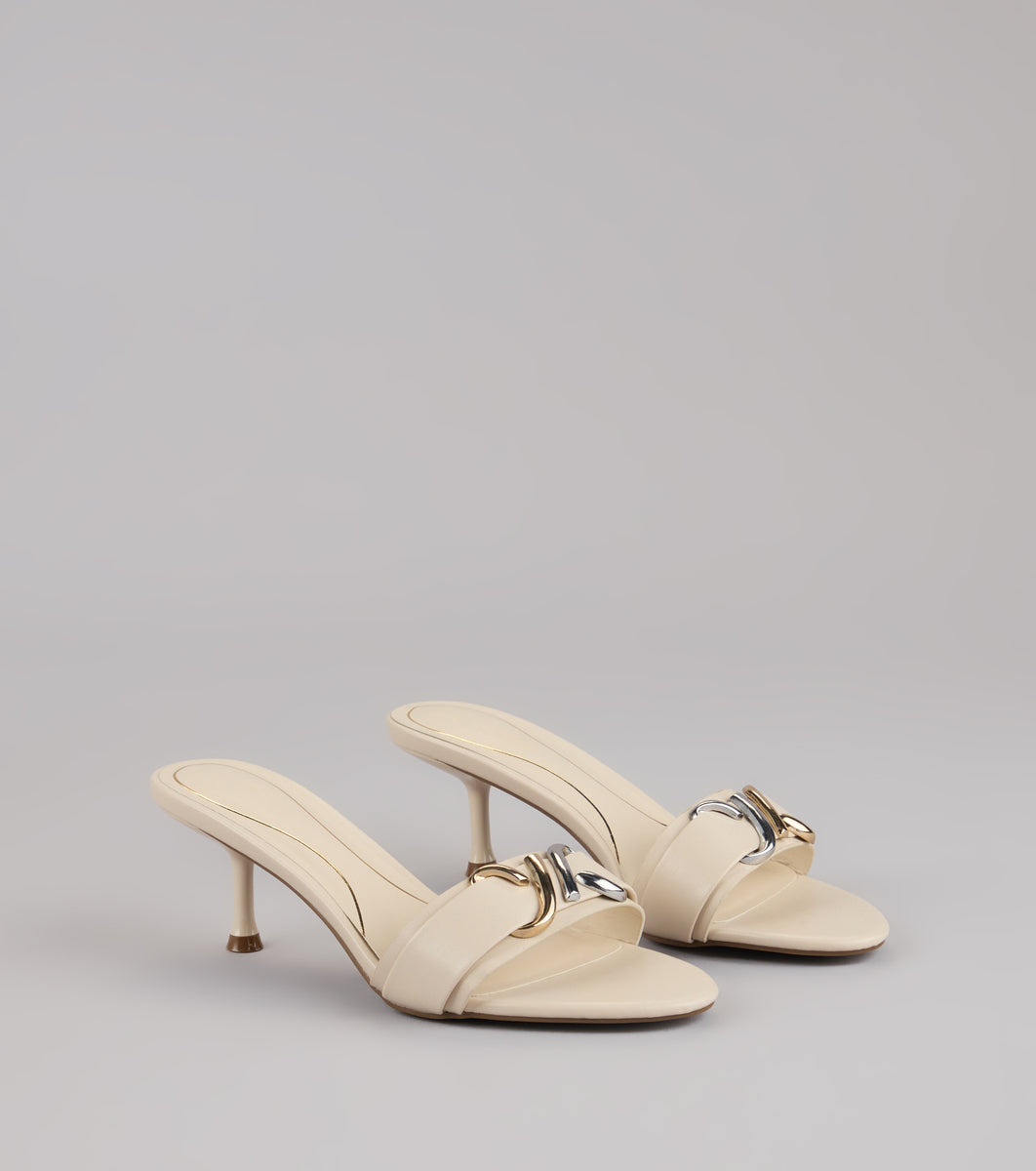 Double Take Hardware Kitten Mules & Windsor