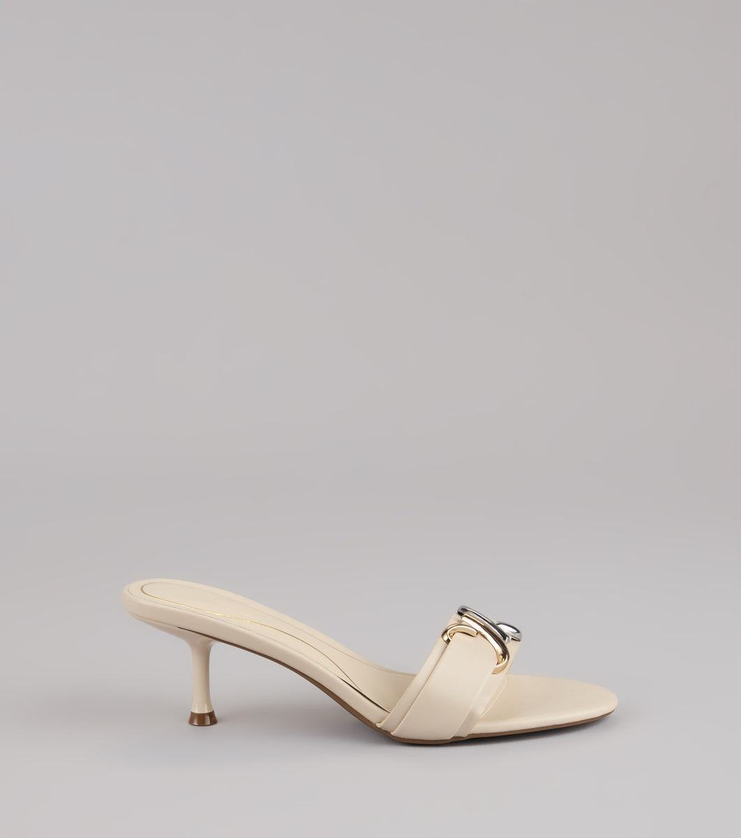 Double Take Hardware Kitten Mules & Windsor