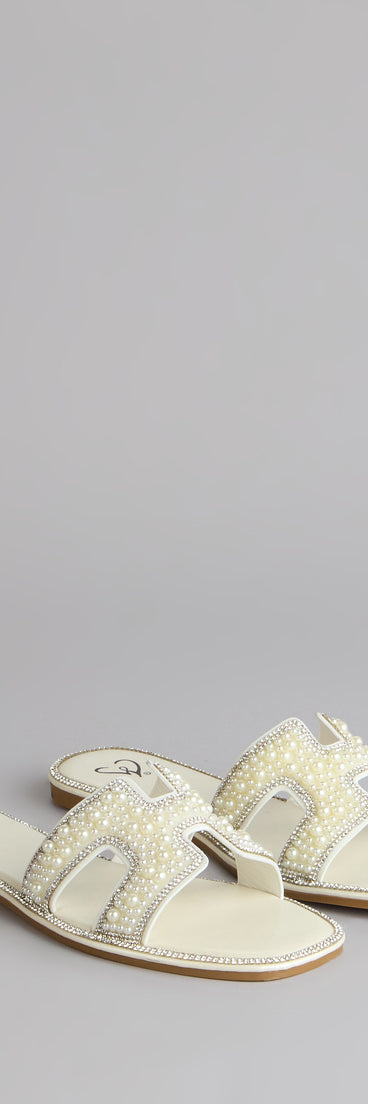 I Do Glam Faux Pearl Rhinestone Sandals
