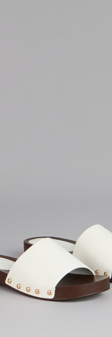 Easy Does It Wood Sole Slide Sandals