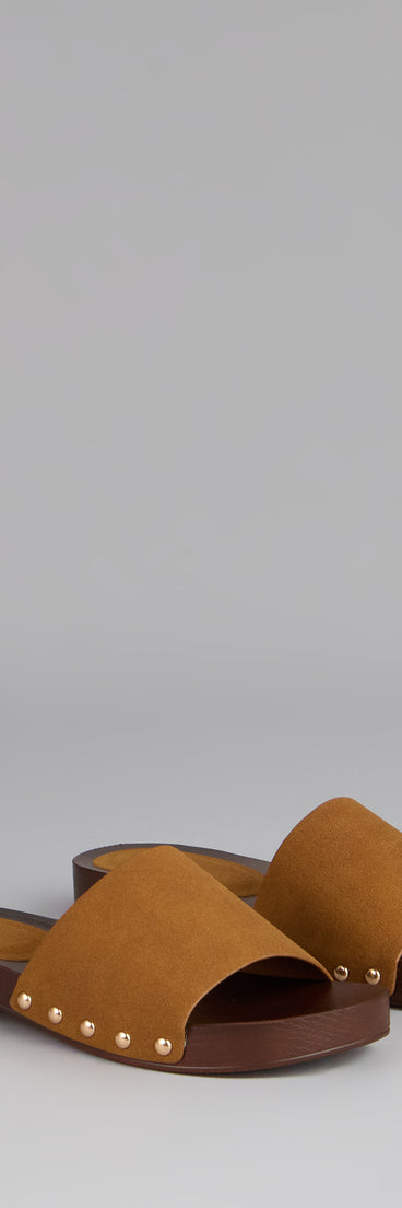 Easy Does It Wood Sole Slide Sandals