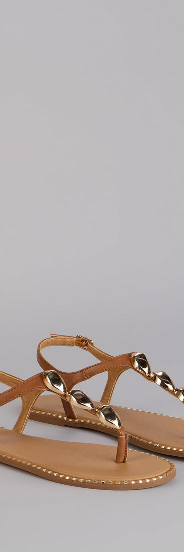 Easy Elegance Stone Beaded Thong Flat Sandals