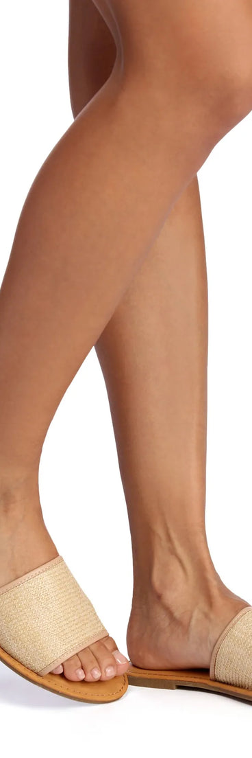 Island Life Raffia Slides