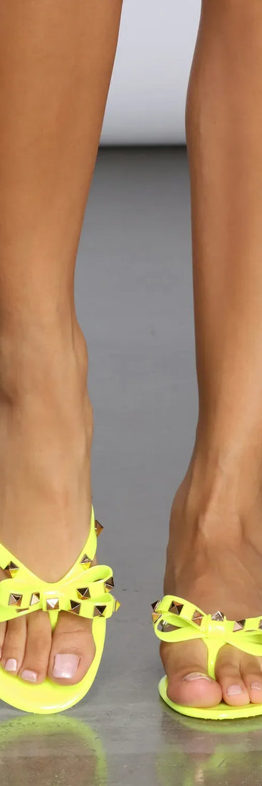 Bow Knows Studded Jelly Sandals