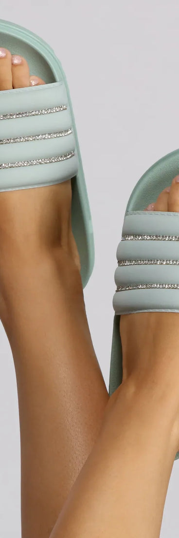 Straight Chillin' Rhinestone Slides