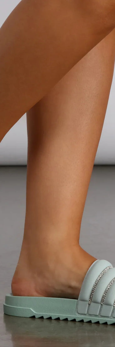 Straight Chillin' Rhinestone Slides