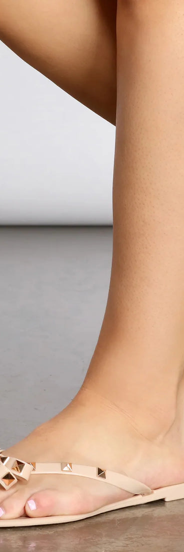 Studded Stunna Bow Jelly Sandals