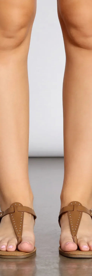 Find Me On The Beach Studded Sandals