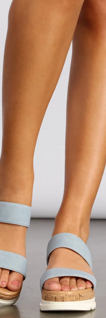 On The Move Double Band Platform Sandals