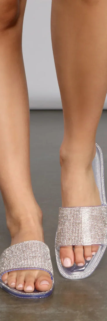 Bring The Glam Rhinestone Jelly Sandals
