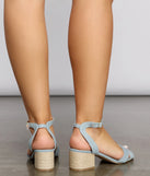 Denim Cutie Criss-Cross Block Heels