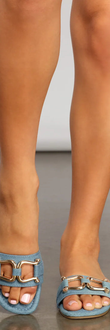 Daring Diva Denim Slides