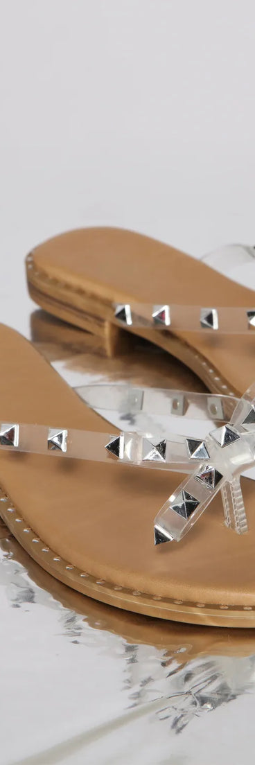 Glam And Edgy Studded Bow Sandals