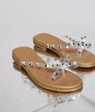 Glam And Edgy Studded Bow Sandals