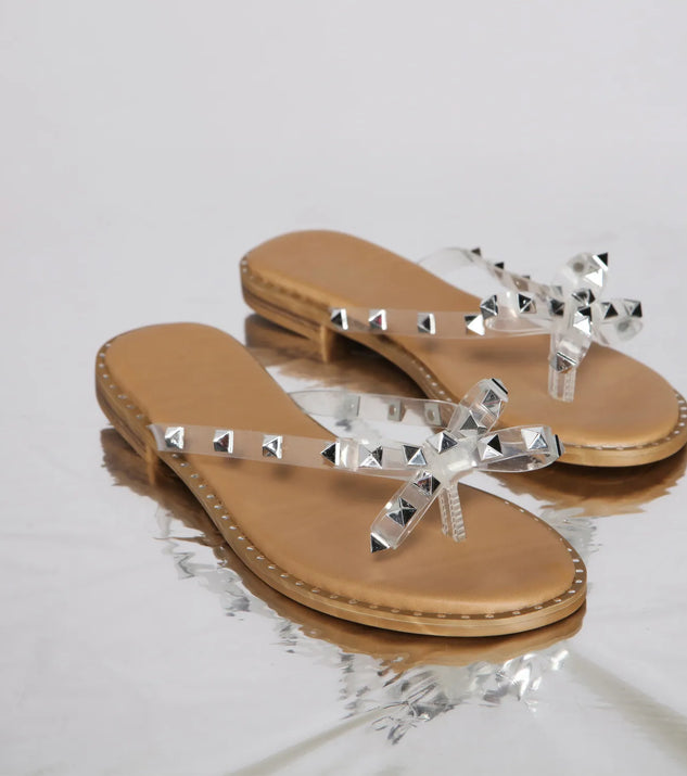 Glam And Edgy Studded Bow Sandals