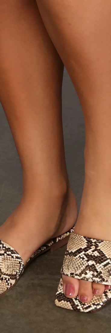Sassy And Chic Snake Print Sandals