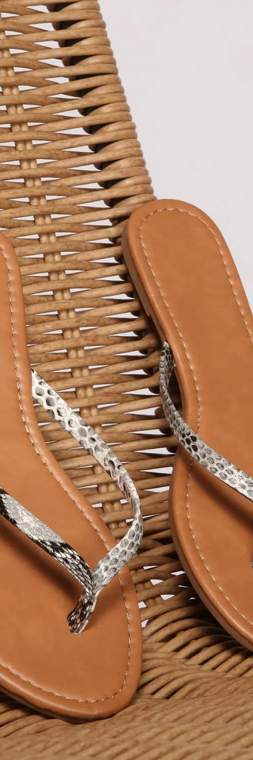 Basic Snake Print Thong Sandals