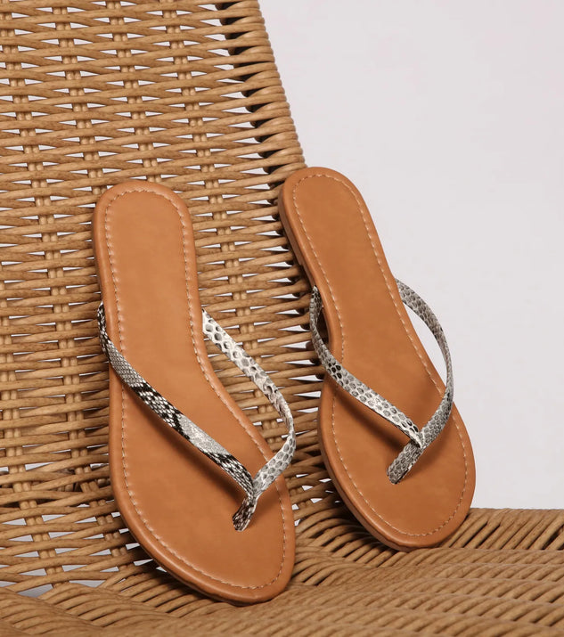 Basic Snake Print Thong Sandals