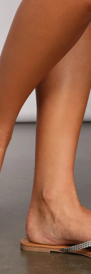 Basic Snake Print Thong Sandals