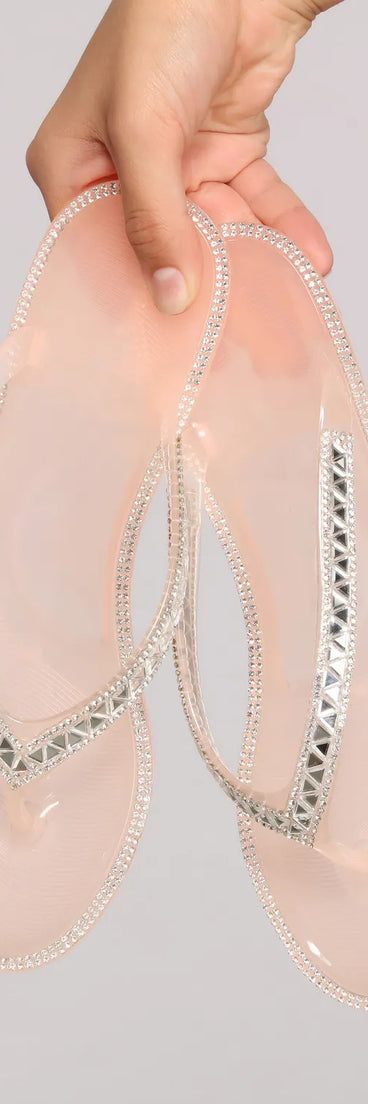 Dazzle And Glow Rhinestone Jelly Sandals