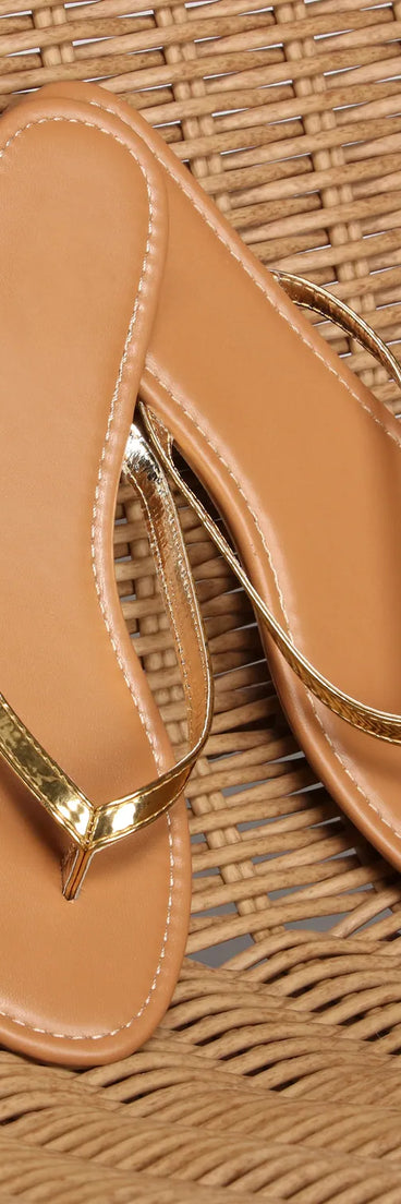 Metallic Moment Thong Sandals