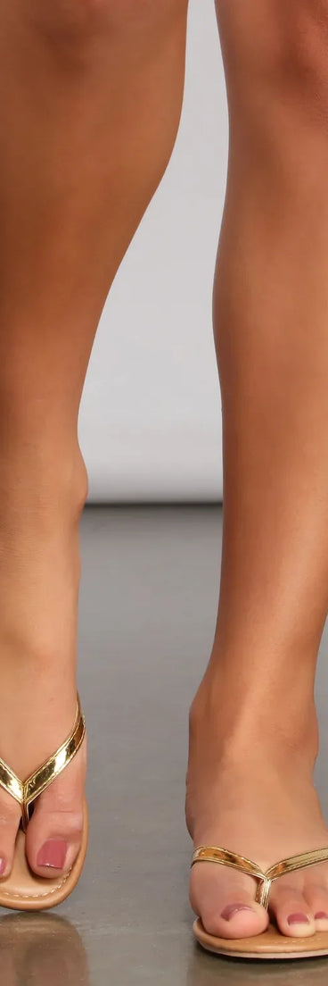 Metallic Moment Thong Sandals