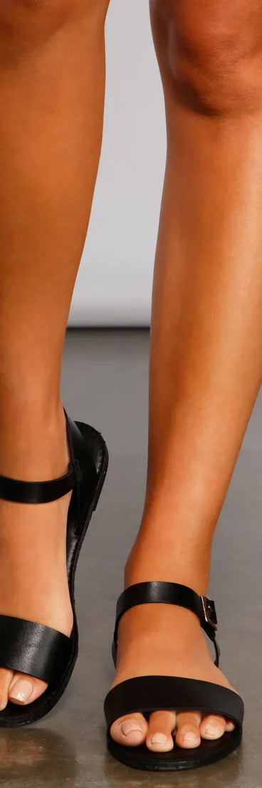 Basic Vibes Faux Leather Strap Sandals