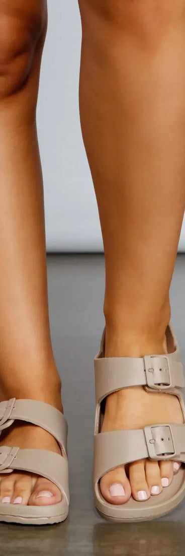 On Trend Double Buckle Sandals