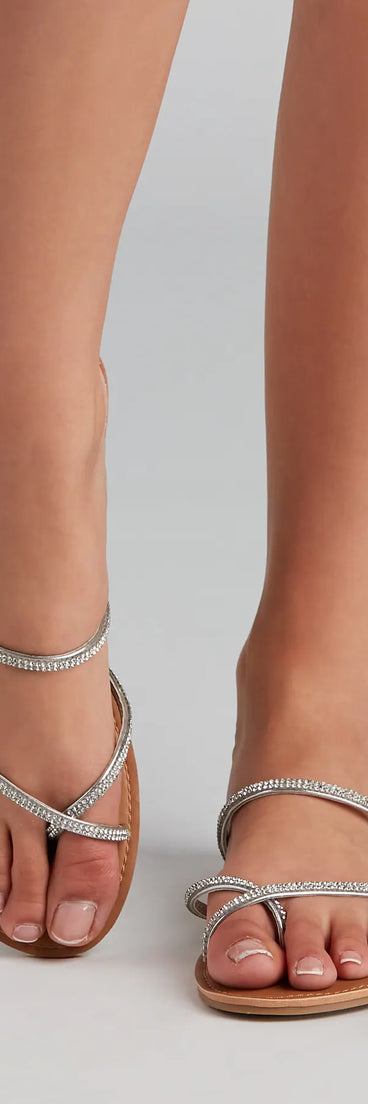 Elevated Style Rhinestone Strap Sandals