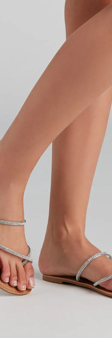 Elevated Style Rhinestone Strap Sandals