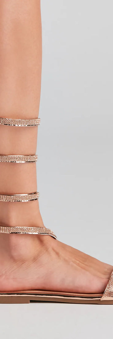 Glam Spiral Rhinestone Sandals