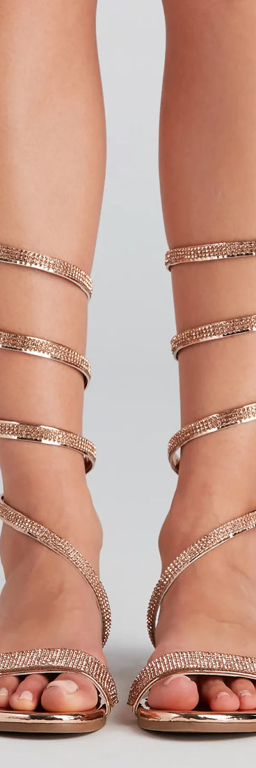 Glam Spiral Rhinestone Sandals