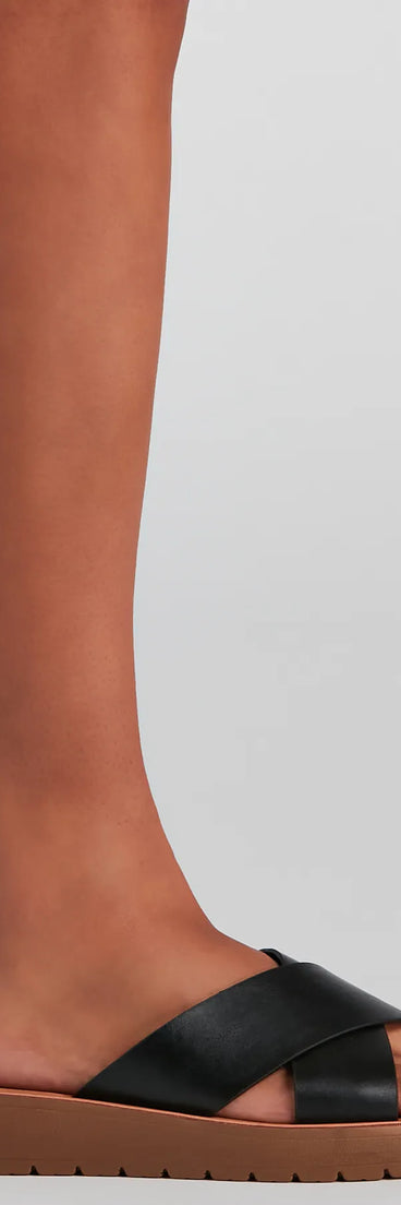 Comfort Slides Criss-Cross Sandals